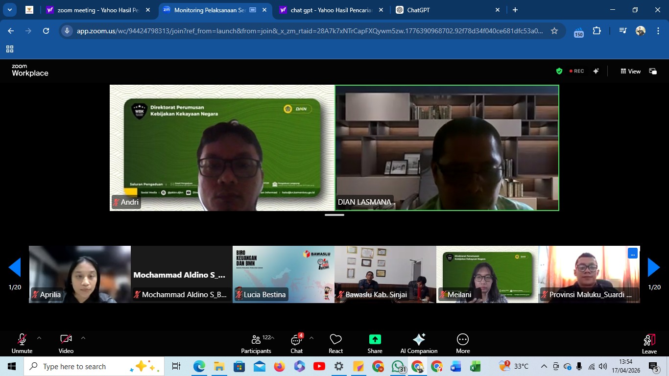 Rapat Daring, 17 April 2026